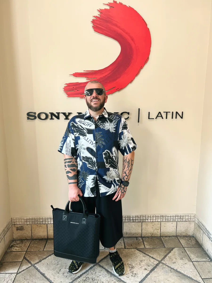 Roberto Mantovani during a visit to Sony Music Latin in Miami